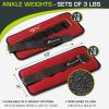 Ankle Weights 1.5 lb, Set of 2, Red