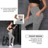 TIK Tok Leggings Women Butt Lifting High Waist Yoga Pants Pocket Grey XXL