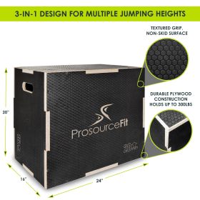 3-in-1 Wood Power Grip Plyometric Box (Option: 24/16/20)