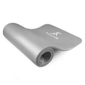 Extra Thick Yoga and Pilates Mat  1-in (Option: Grey)