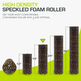 High Density Speckled Foam Roller 18x6-in (Option: Black/Orange)