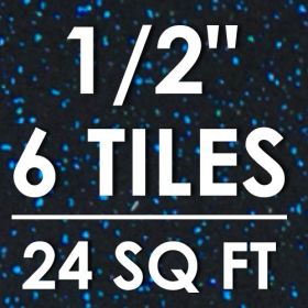 Rubber Top Exercise Puzzle Mat 1/2-in (Option: Blue 24 Sq Ft - 6 Tiles)