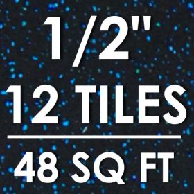 Rubber Top Exercise Puzzle Mat 1/2-in (Option: Blue 48 Sq Ft - 12 Tiles)