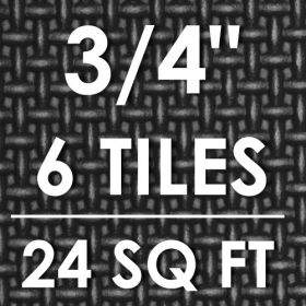 Exercise Puzzle Mat 3/4-in (Option: Black 24 Sq Ft - 6 Tiles)