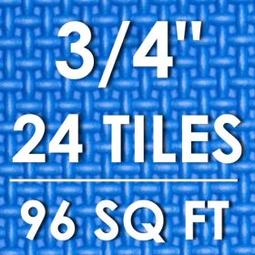 Exercise Puzzle Mat 3/4-in (Option: Blue 96 Sq Ft - 24 Tiles)