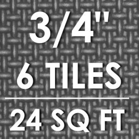 Exercise Puzzle Mat 3/4-in (Option: Grey 24 Sq Ft - 6 Tiles)