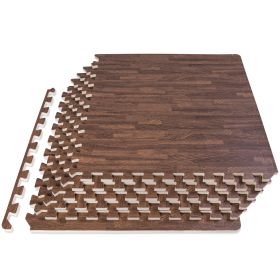 Wood Grain Puzzle Mat 1/2-in (Option: Dark Oak 24 Sq Ft - 6 Tiles)
