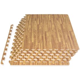 Wood Grain Puzzle Mat 1/2-in (Option: Light Oak 24 Sq Ft - 6 Tiles)