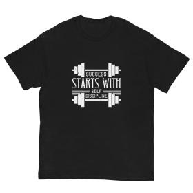 T-shirt Success Start with self discipline (Color: Black)