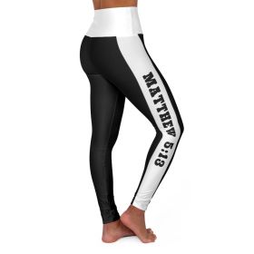 High Waisted Yoga Leggings, Black And White Salt Of The Earth Matthew 5:13 Graphic Style Sports Pants (size: M)