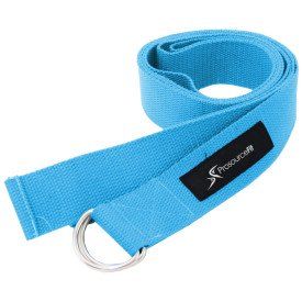Metal D-Ring Yoga Strap (Option: Aqua)
